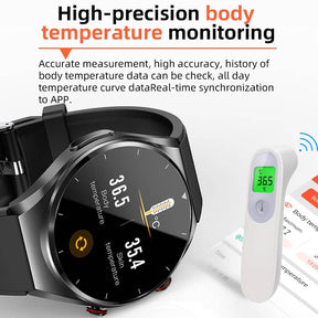PH09 One-click Blood Glucose Blood Pressure ECG/EKG HRV Heart Measurement Suga Pro Health Smart Watch