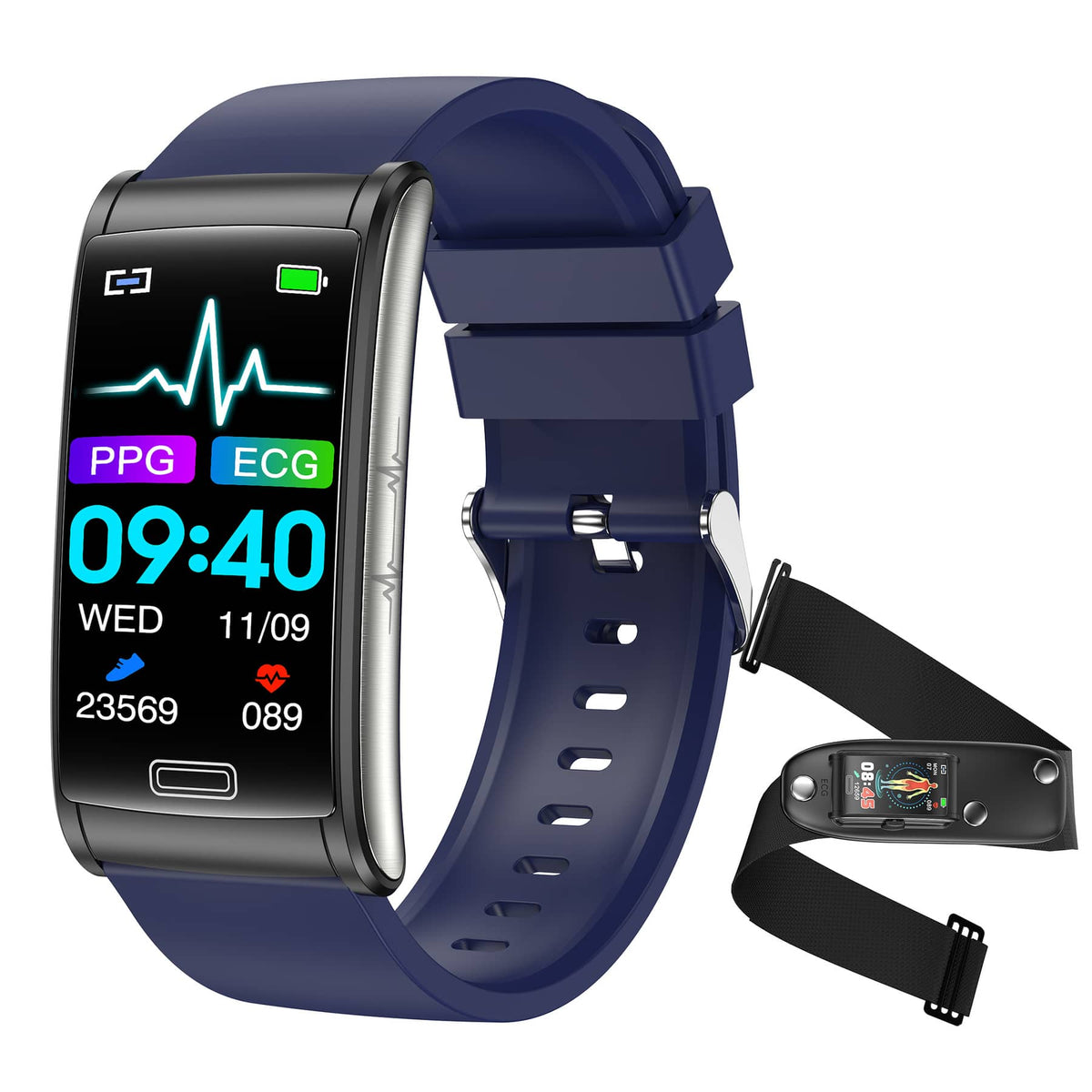 PH60 1.47HD Large Screen ECG/EKG Blood Glucose Scientific Sleep HRV Smart Fitness Bracelet